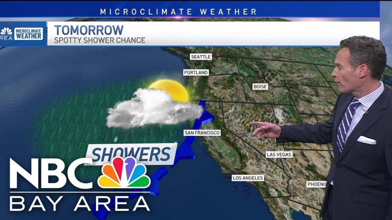 Bay Area forecast: Spotty shower chance - YouTube