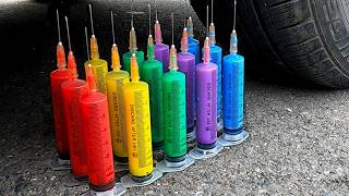 Crushing Experiments Video! &Car vs Crunchy Color Giant Toothpaste Balloons & Soft Things By Car 8 screenshot 4
