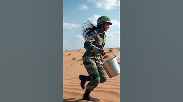 Lady Soldier Saved a  custard apple tree and saved it from drying up by watering it 😭 #ai #tree