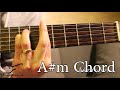 A sharp minor chord am on guitar 6th fret