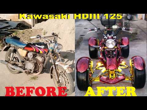 Modified motorcycle, Kawasaki hd3 motorcycle to ATV (part 1)