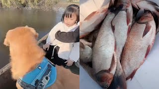 Mao Mao caught a lot of big fish. ❤️#聪明旺豆豆