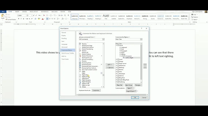 Microsoft Word 2013 Left to Right and Right to Left Text Direction