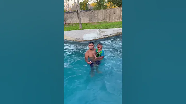 Mom catches dad teaching son how to swim then this happens #shorts