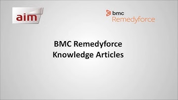 BMC Remedyforce - Knowledge Articles