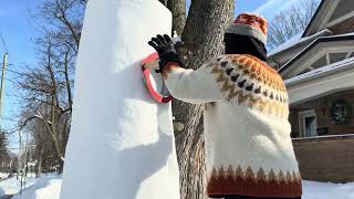Snow sculpting in Waterloo, Ontario