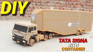 How To Make RC Hydraulic Tata Signa Car Carrier Container Truck From Cardboard And Homemade ll DIY 🔥 screenshot 1