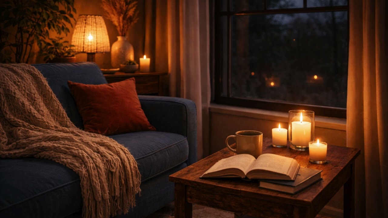 Candlelit Fireplace Room for Reading & Focus | Warm Evening Ambience