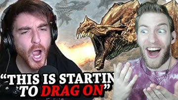 IS THIS NORMAL SKYRIM? Reacting to "Skyrim, but if I say "dragon" then 10 dragons spawn" by DougDoug