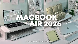 Unboxing Macbook Air 2026 Aesthetic Customization Accessories Best Laptop For Students