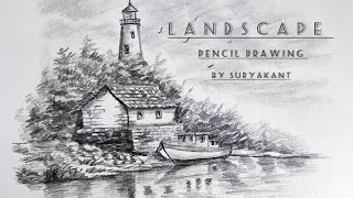 Simple Landscape drawing ||simple Pencil drawing ||drawing