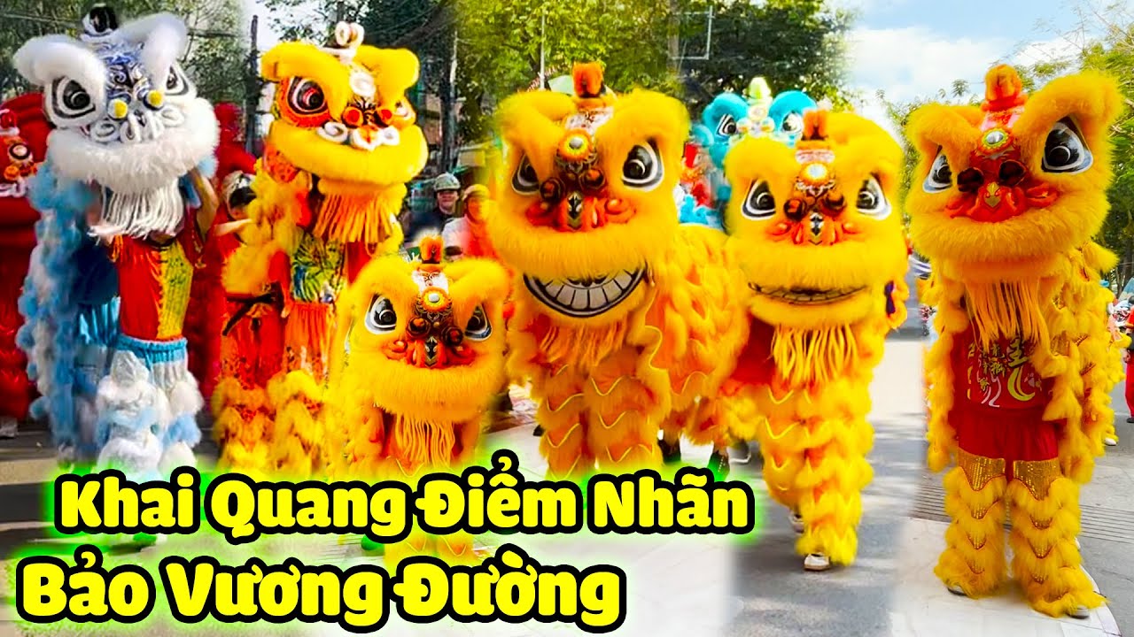 Múa Lân Khai Quang Điểm Nhãn 2026 đoàn LSR Bảo Vương Đường diễu hành Lân Sư Rồng