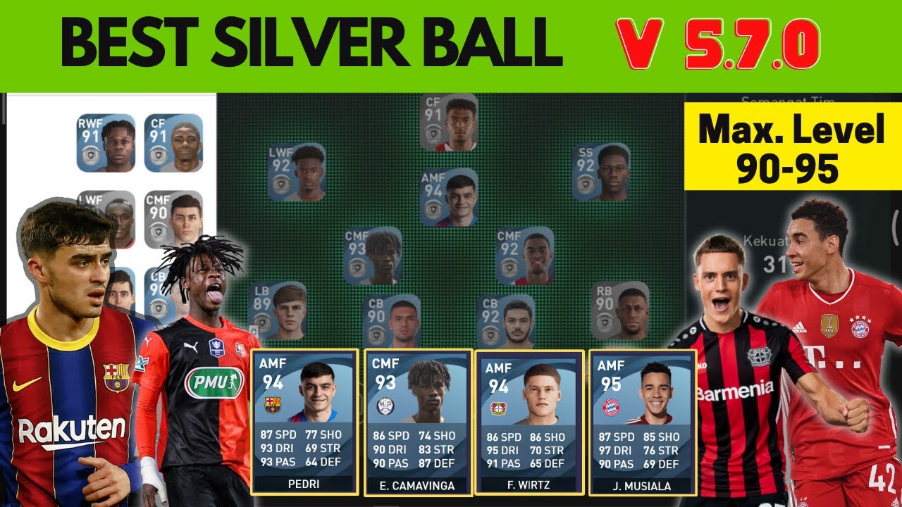 BEST SILVER BALL PES 2021 MOBILE UPDATE DATA V5.7.0 | TOP SILVER BALL TERBAIK FULL SQUAD