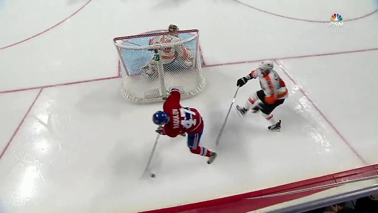 Cody Ceci bloodied after taking puck to the head (GIF)