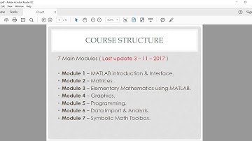 MATLAB Basics for Beginners - Course Structure