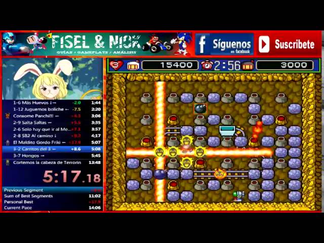 Any% Good Ending in 11:10 by LunaValkyr - Super Bomberman 5 - Speedrun