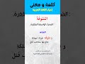 شرح 17 كلمات و مفردات عربية فصيحة قديمة كلمات اللغة العربية الفصحى فوائد مفردات الوسيط شروحات
