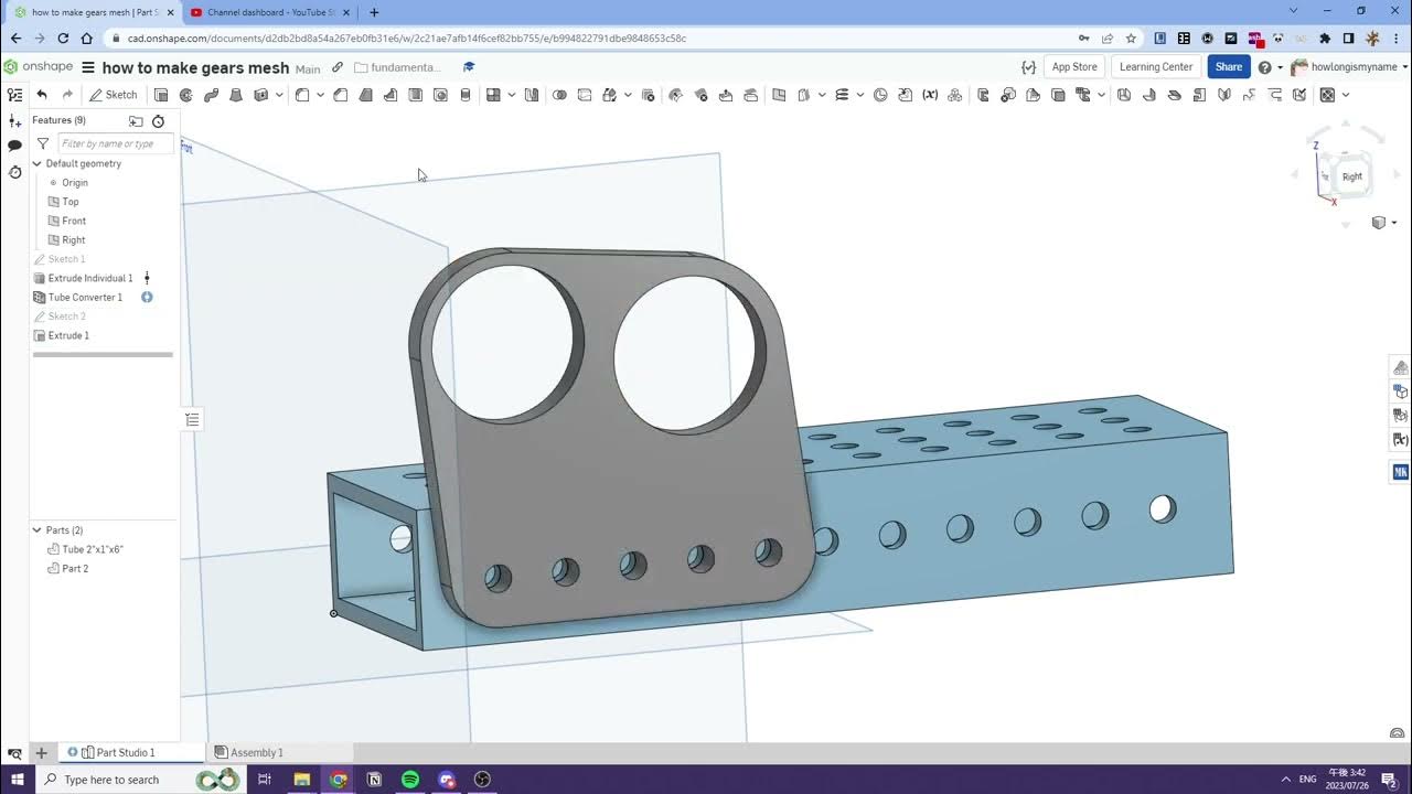 how to make gears mesh onshape frc basics (4 minutes) YouTube