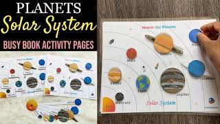 Planets and Solar System, Toddler Busy Book, Learning Binder, Quiet Book, Homeschool resource Guide