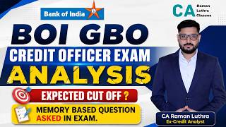 BOI GBO Credit Officer Exam Analysis 2026 | Expected Cut Off | Memory Based Questions |