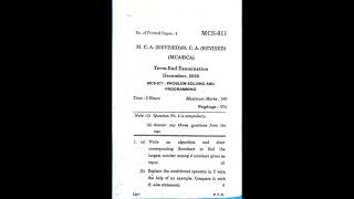 MCS-011 Problem Solving and Program || BCA / MCA Question paper 2020 solving.