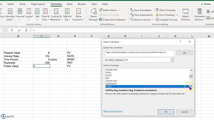 Calculating FV of an ordinary annuity using Microsoft Excel