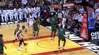 LeBron James' explosive baseline dunk in Miami!
