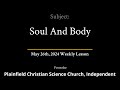 May 26th 2024 weekly lesson  soul and body