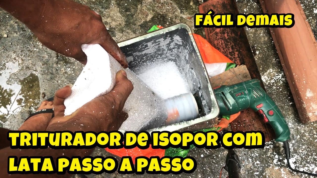 COMO FAZER TRITURADOR DE ISOPOR COM UMA LATA E FURADEIRA PASSO A PASSO