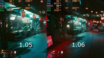 CYBERPUNK 2077 | PC PATCH 1.05 VS 1.06 FPS