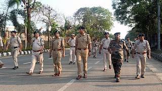 Sp Namit Pathak Leads Flag March In Khumulwng To Ensure Peaceful Ttaadc Polls