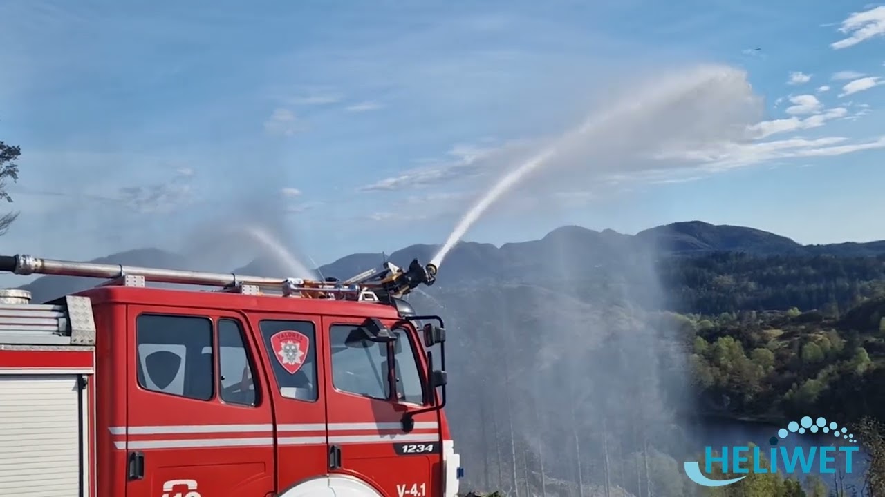 Mounted on a fire truck