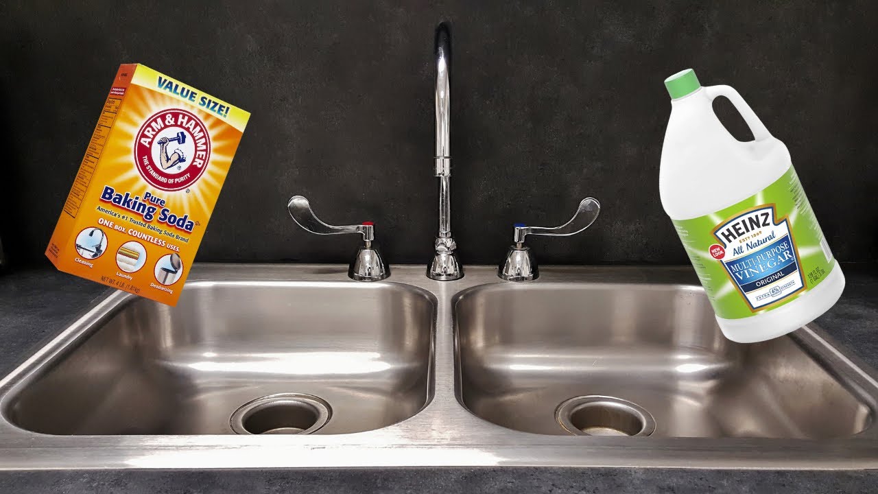 Clean kitchen sink with baking soda and vinegar YouTube