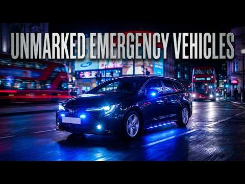 Unmarked emergency vehicles lights and sirens in London [collection]