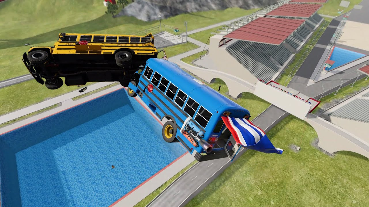 Машина против бассейна для прыжков в воду #7 | BeamNG Drive