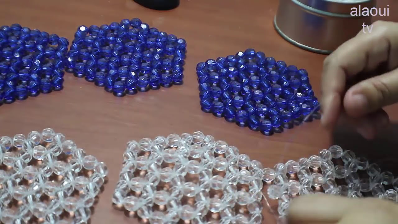 طريقة لعمل مفرش من الخرز 3 Method for making a tablecloth of beads