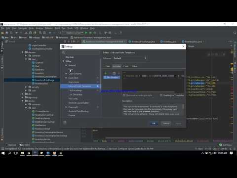 Intellij: Add creator name and date as the header of the files