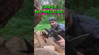 TRIPLE NO-RELOAD #martialarts #knifethrowing #sports #shorts @AdamCeladin