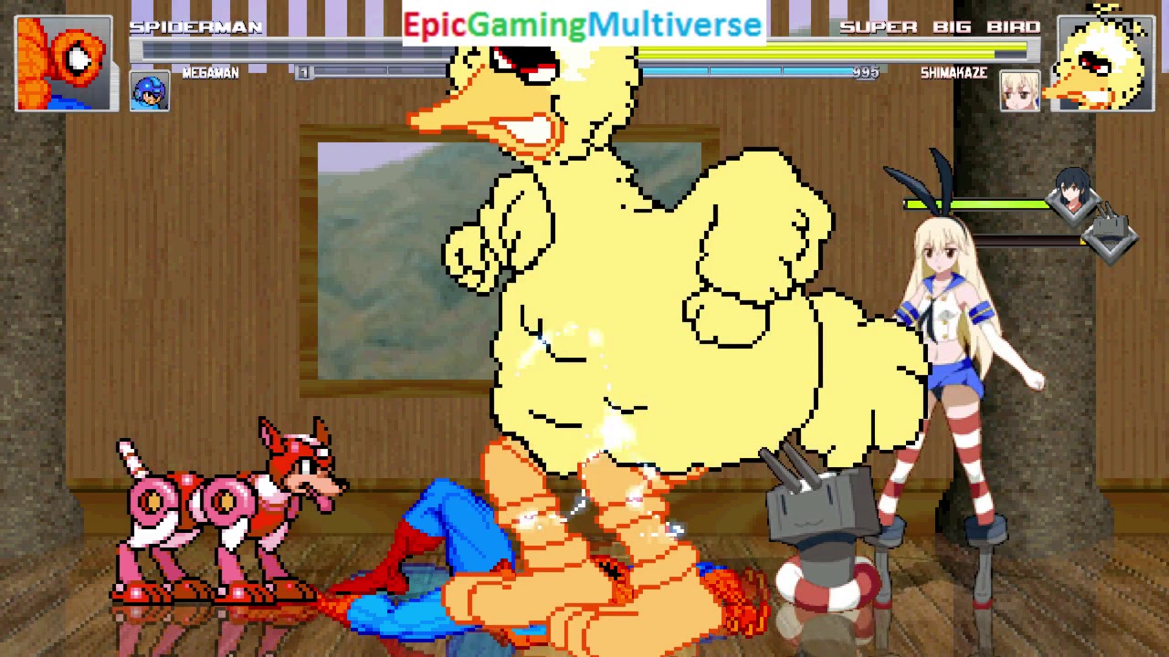 Spider-Man And Mega Man VS Super Big Bird And Shimakaze In A MUGEN Match / Battle / Fight