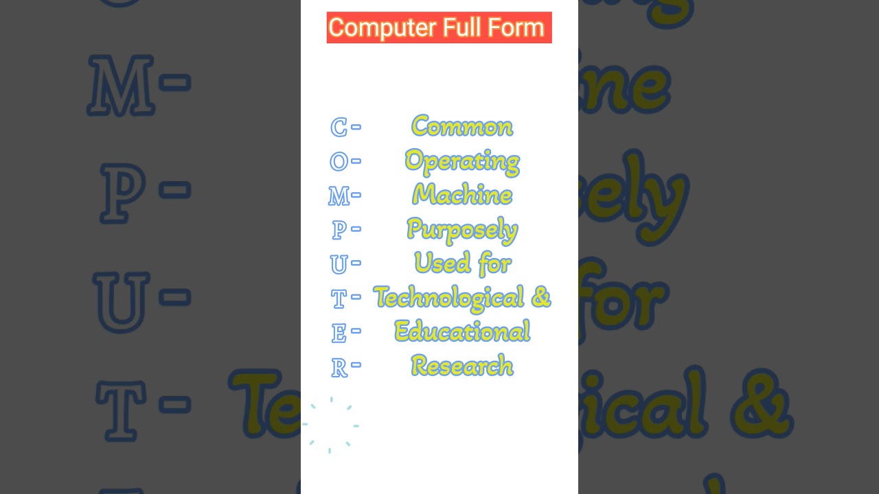 Computer full form | Learn English | 