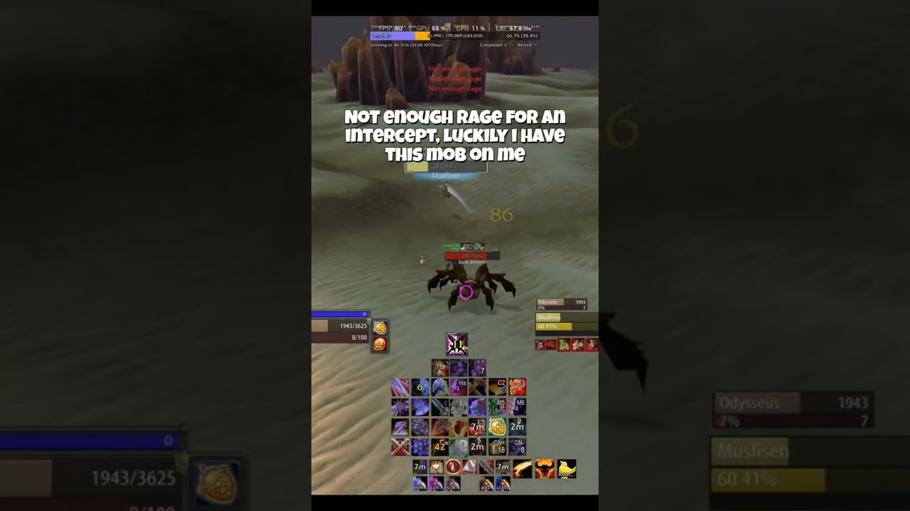 8HP! 60 rogue tries to gank 57 war with a mob and fails. #worldofwarcraft #worldofwarcraftclassic