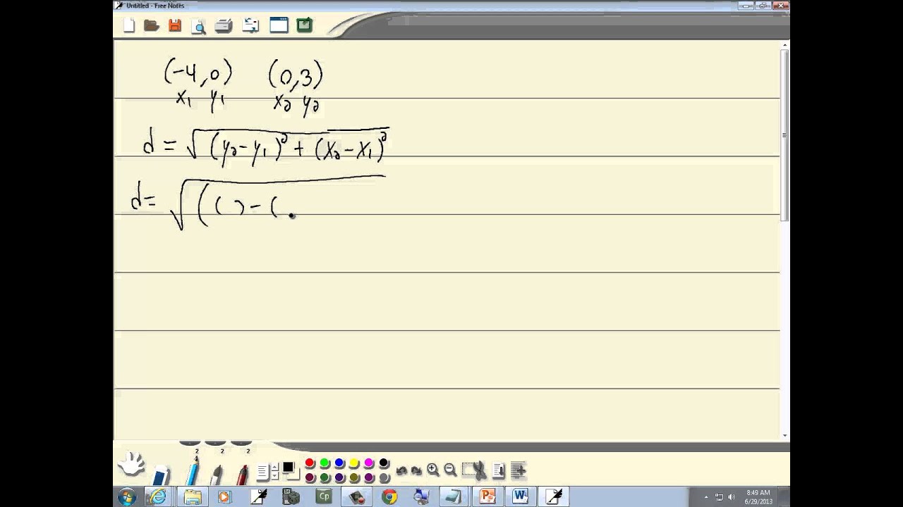 College Algebra Homework - Distance Formula - P0619824 - YouTube
