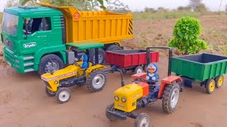 mini tractor 🚜 jcb fill dust in trolly children fun video #poem #minitractor #children