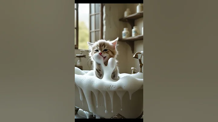 Watch the video about AI CAT SWIMING IN BATHTUB #ai #cat #funny #cute #animals #funnycats