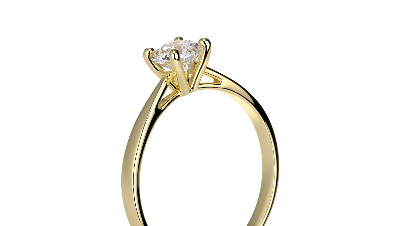 Verlobungsring von acredo in klassischem Gelbgold mit einem Diamant im Brillantschliff