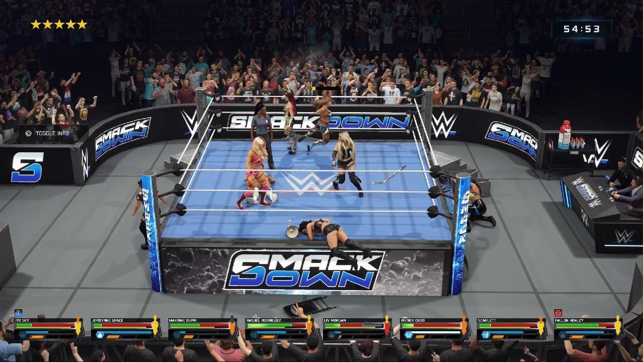 WWE 2K25_8 women elimination match pin or submission.