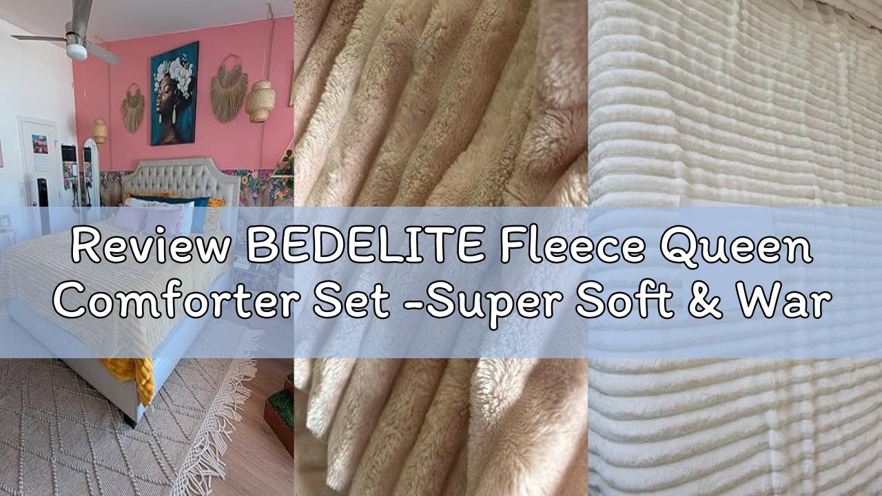 Review BEDELITE Fleece Queen Comforter Set -Super Soft & Warm Fluffy Cream White Bedding, Luxury Fuz