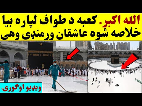 الله اکبر کعبه د طواف لپاره یو ځل بیا خلاصه شوه اوګورۍ عاشقان ورمنډی وهی    