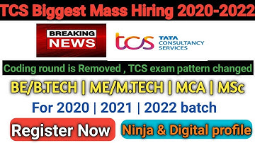 TCS off campus Drive 2022 | TCS Digital and Ninja Hiring 2022 | TCS Recruitment 2022 | TCS Hiring