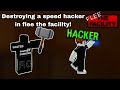 Destroying a speed hacker in Roblox flee the facility!